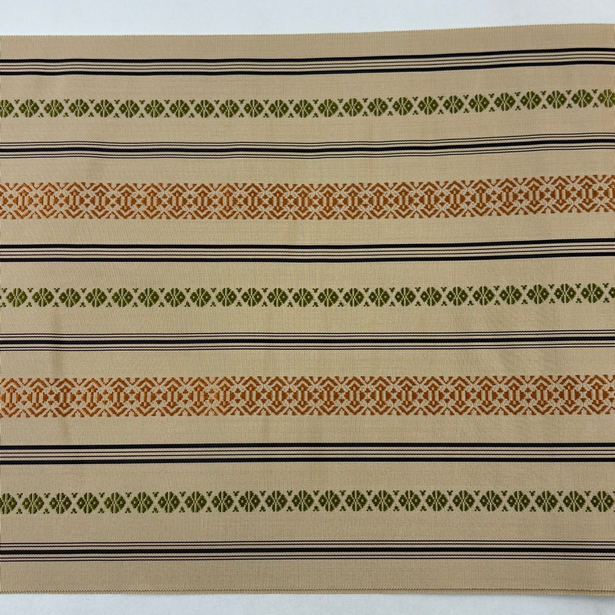【美品】名古屋帶 秀品級 献上圖案 薄茶 純蠶絲