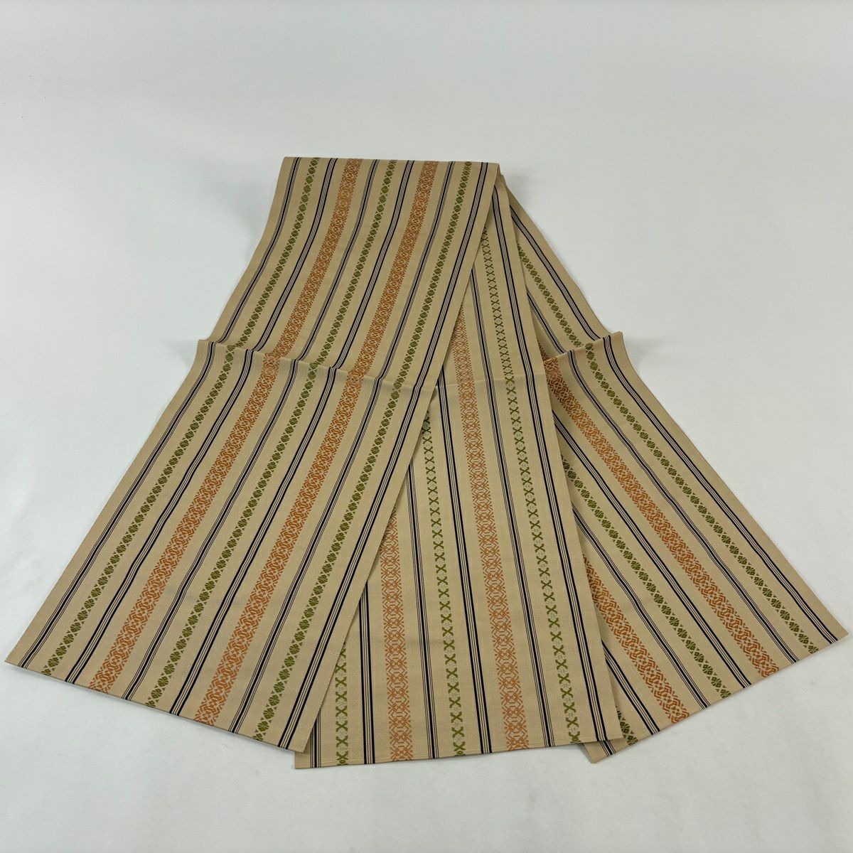 【美品】名古屋帶 秀品級 献上圖案 薄茶 純蠶絲