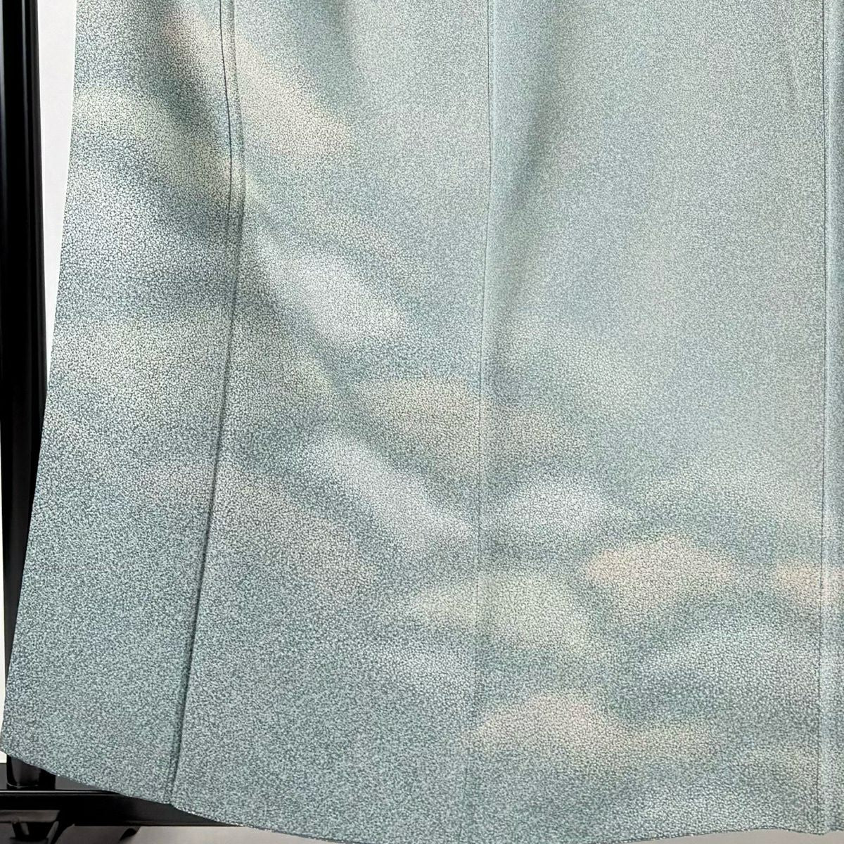 【美品】 付下 身長158cm 袖長66cm M 雙層 幾何學 漸層 灰綠 純蠶絲 優品級