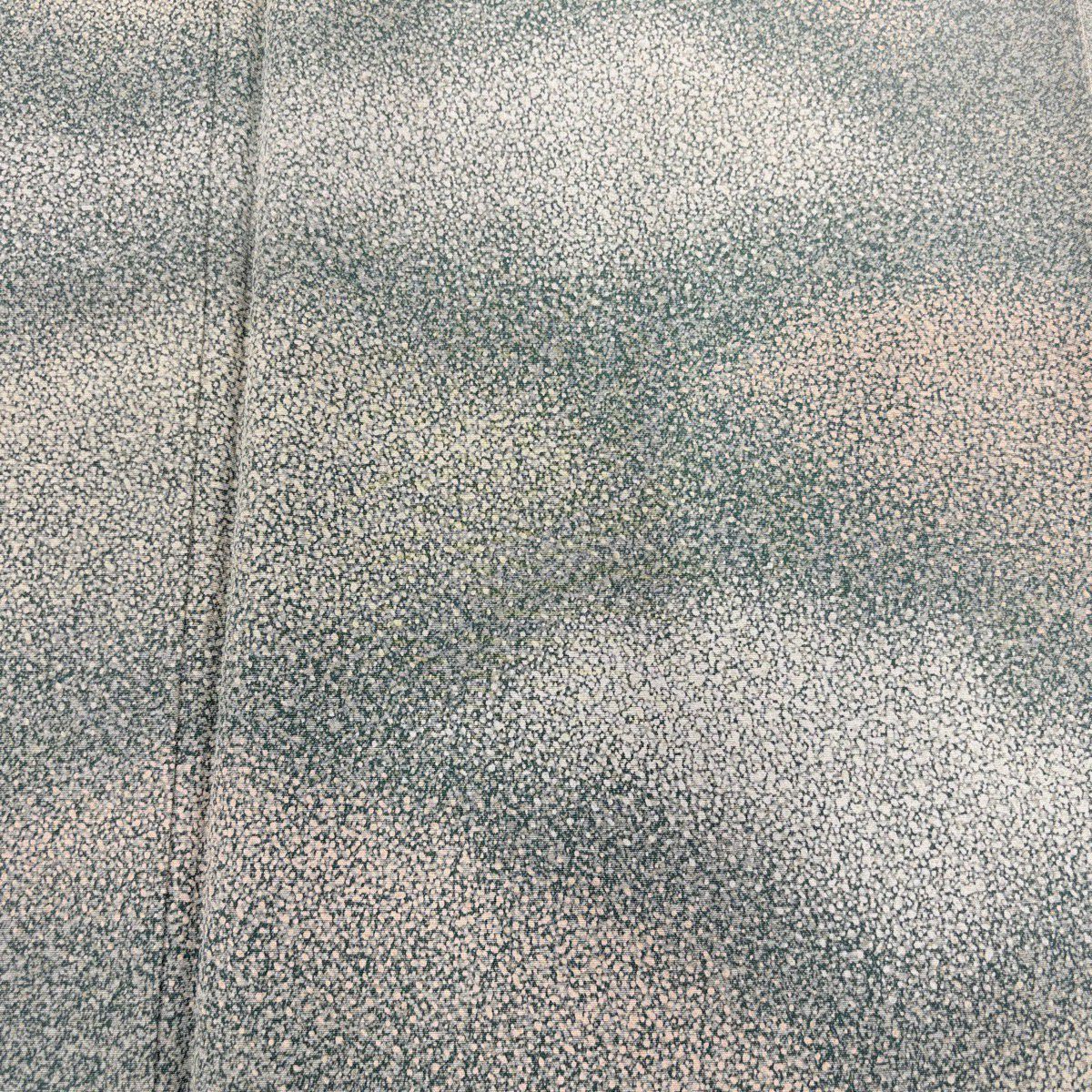 【美品】 付下 身長158cm 袖長66cm M 雙層 幾何學 漸層 灰綠 純蠶絲 優品級
