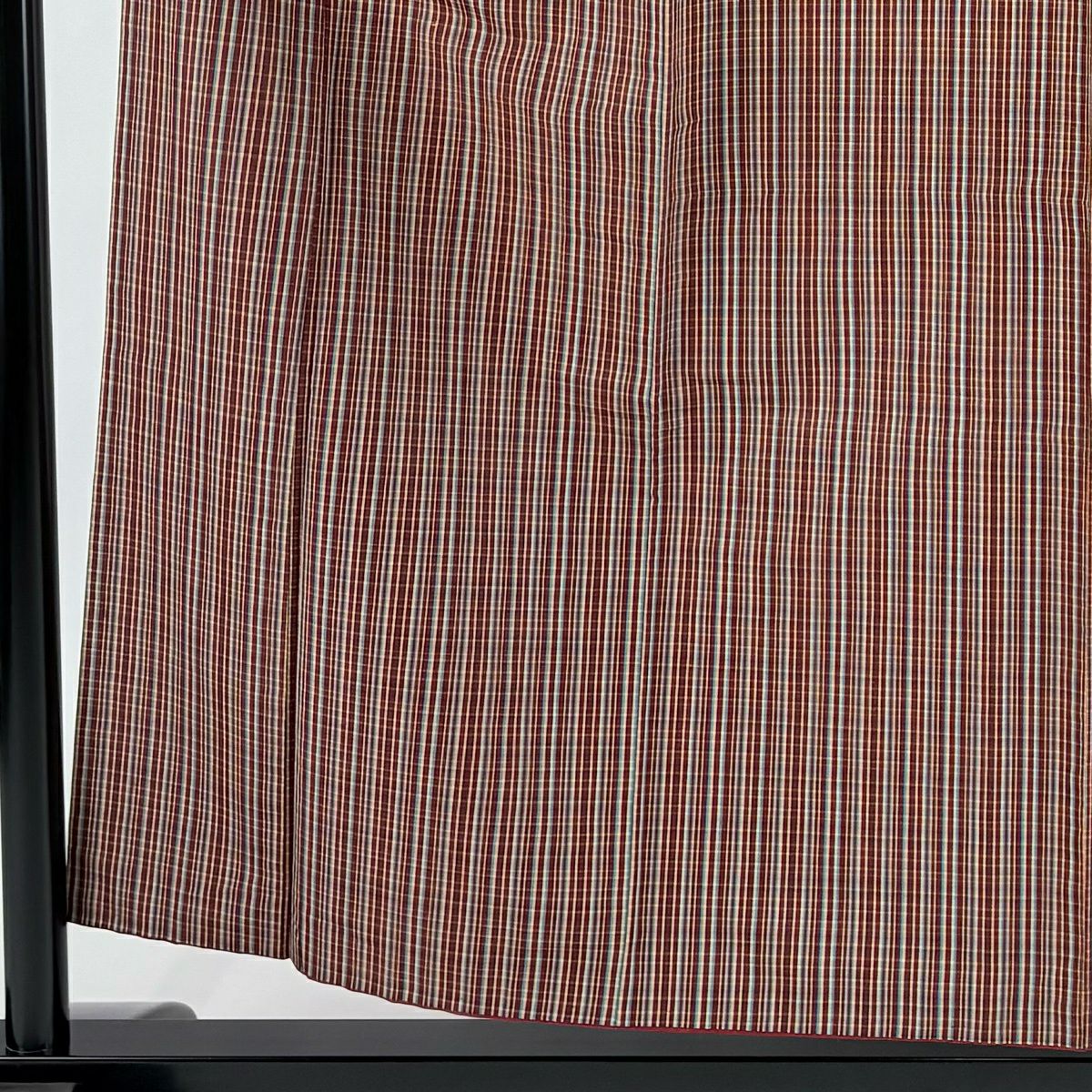 【美品】 紬織 身長156cm 袖長65cm M 雙層 格子 茶 純蠶絲 優品級