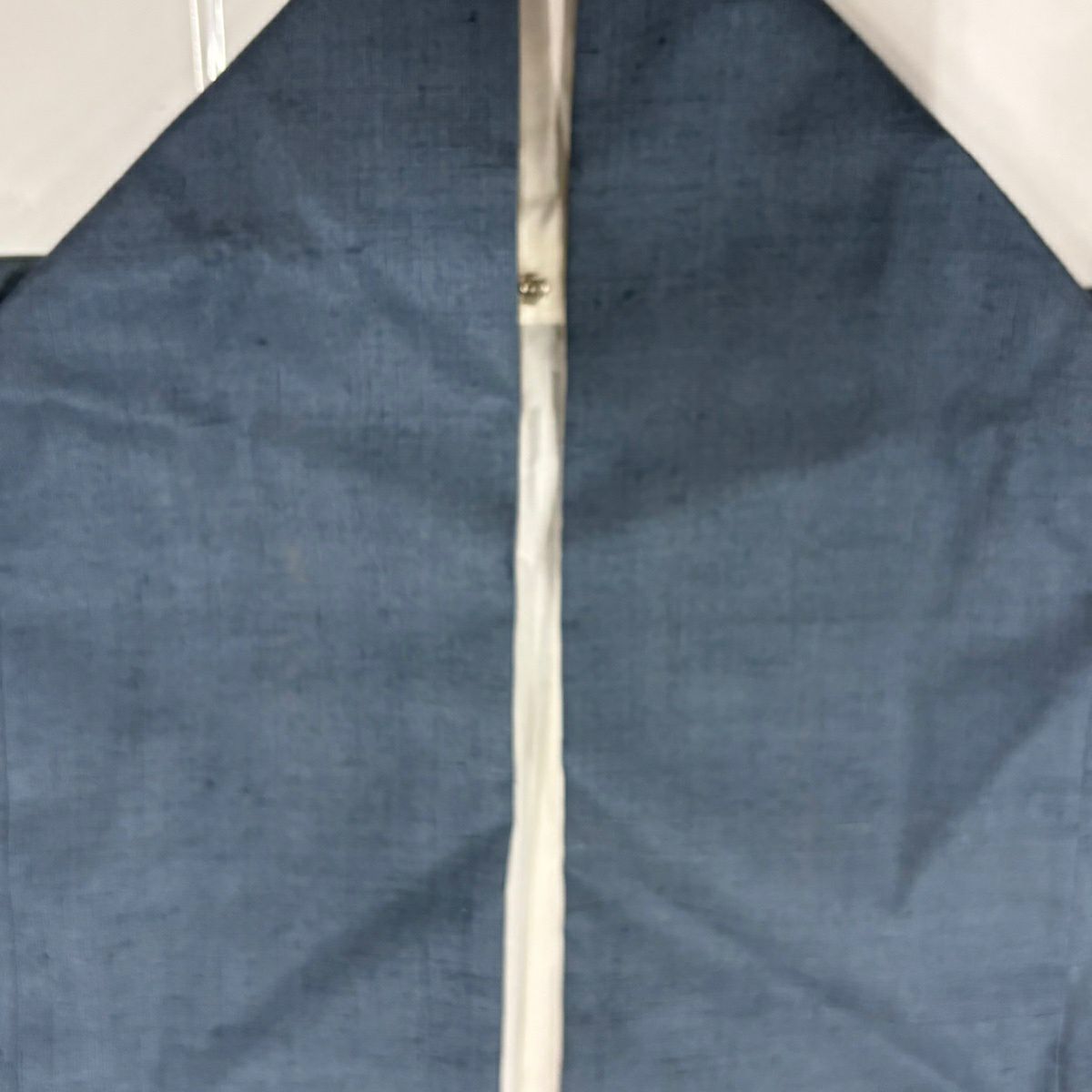 訪問服 身長166.5cm 袖長69.5cm L 雙層 兔子 搗年糕 金彩裝飾 染分 青灰 純蠶絲 名品級