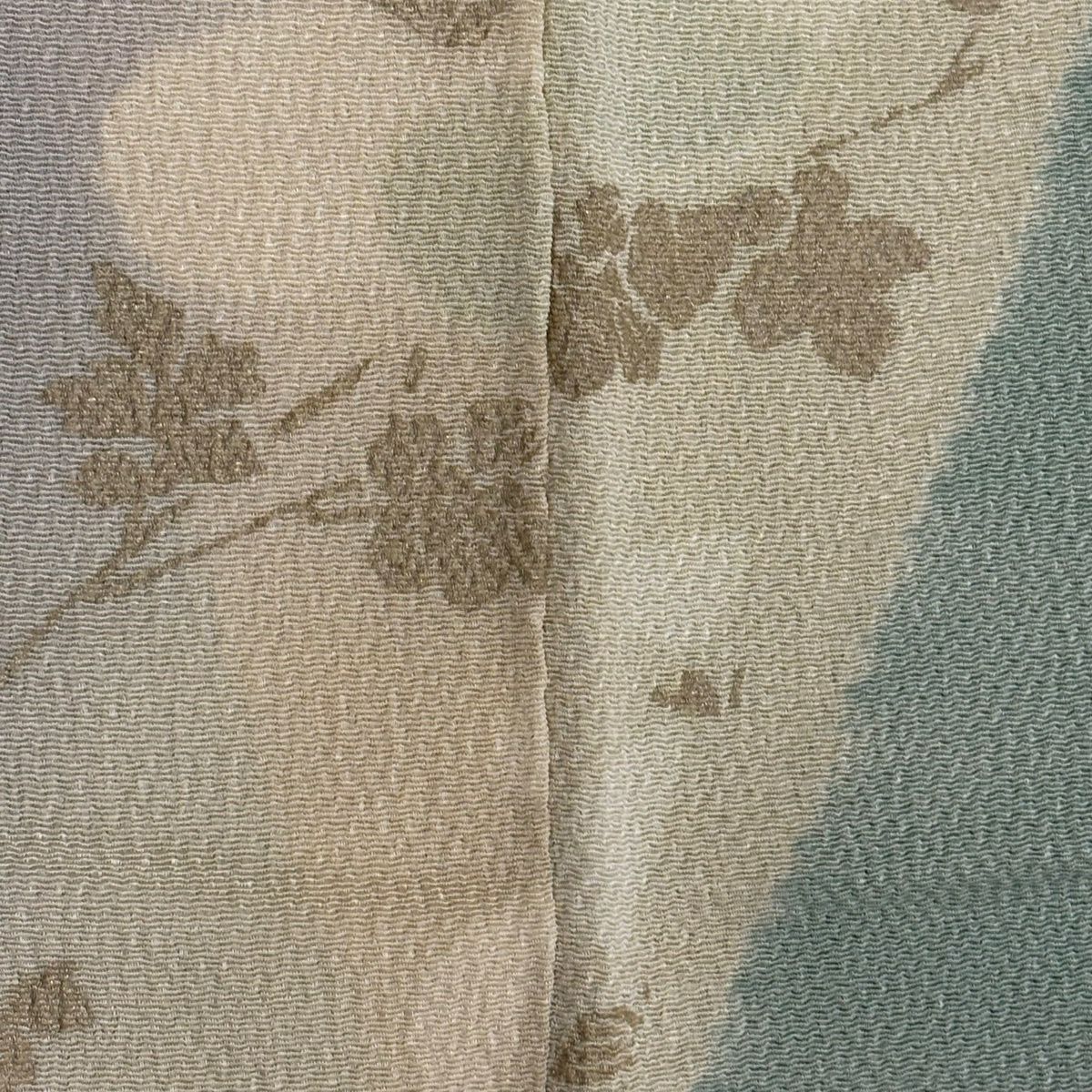 訪問服 身長150cm 袖長63.5cm S 雙層 萬壽菊花 金彩裝飾 絞緬 灰色 純蠶絲 名品級