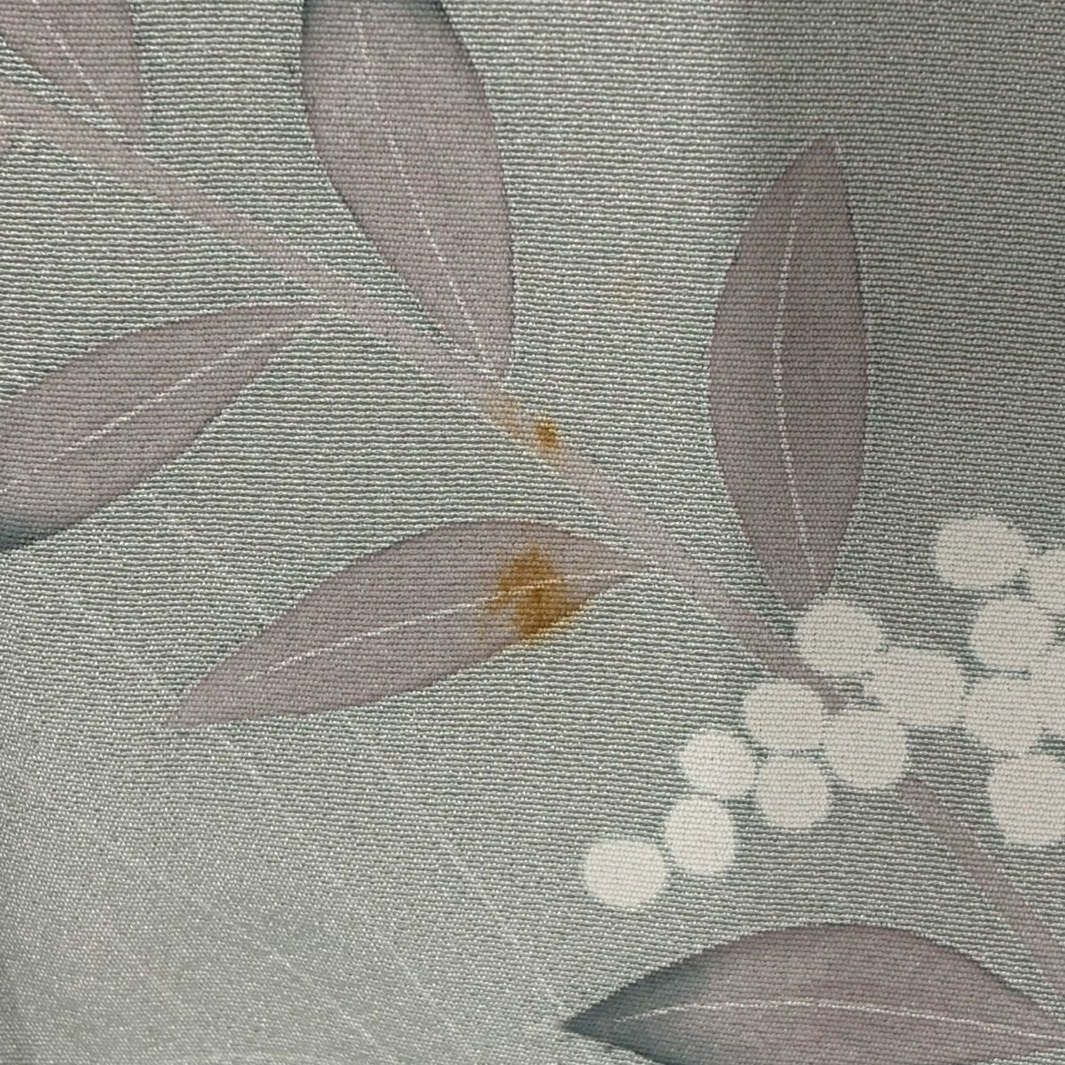 訪問服 身長162.5cm 袖長66cm M 雙層 落款あり 菊花 鴛鴦 漸層 薄綠 純蠶絲 名品級