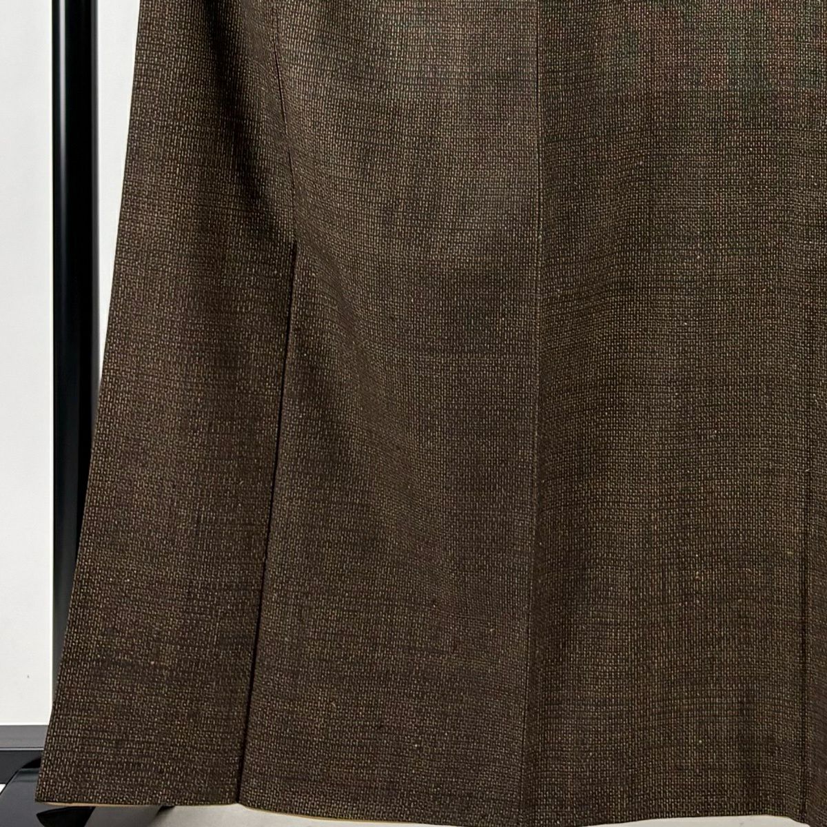 【美品】結城紬織 身長163.5cm 袖長64cm M 雙層 本場結城紬織 胴抜き 證書あり 龜甲絣 焦茶 純蠶絲 逸品級