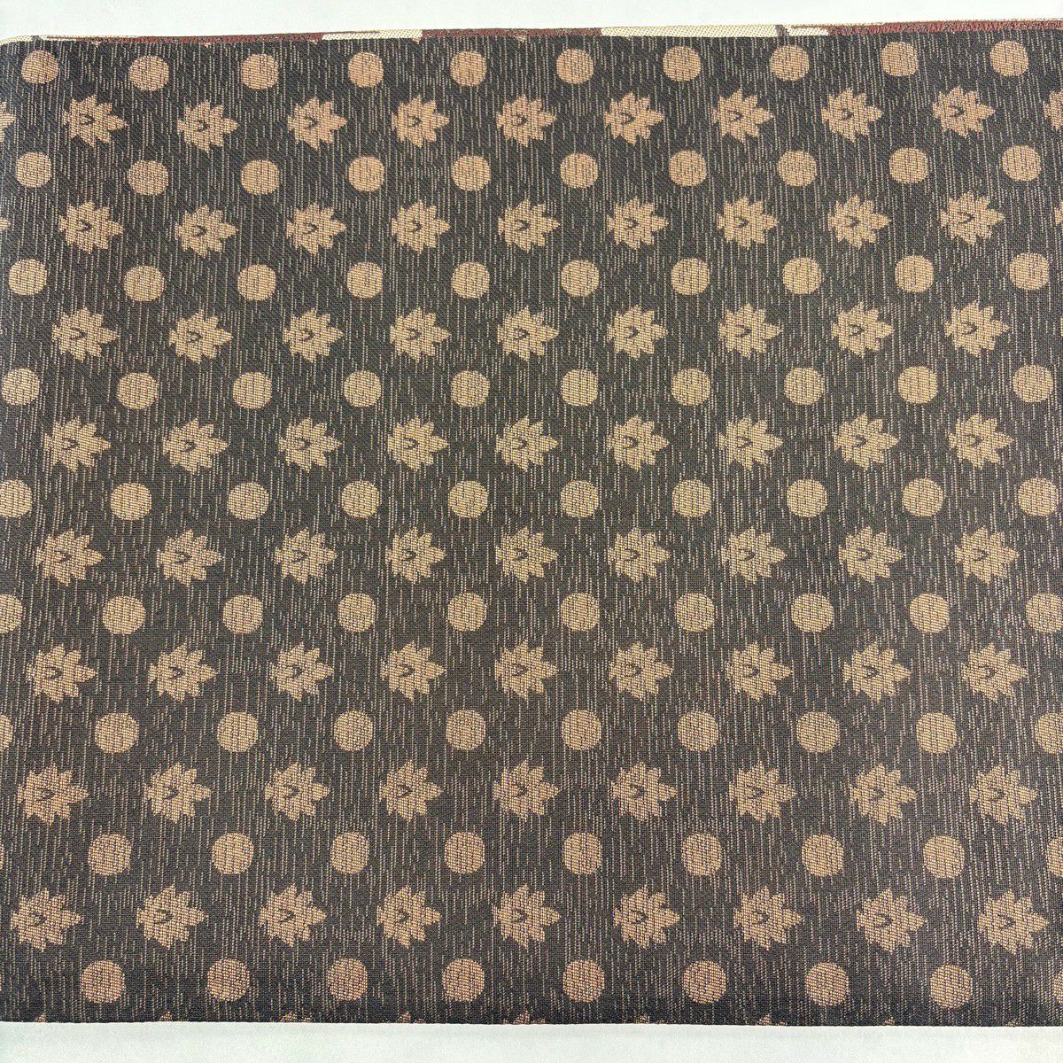 【美品】 袋帶 名品級 笹 幾何圖案 淺茶 全通 純蠶絲