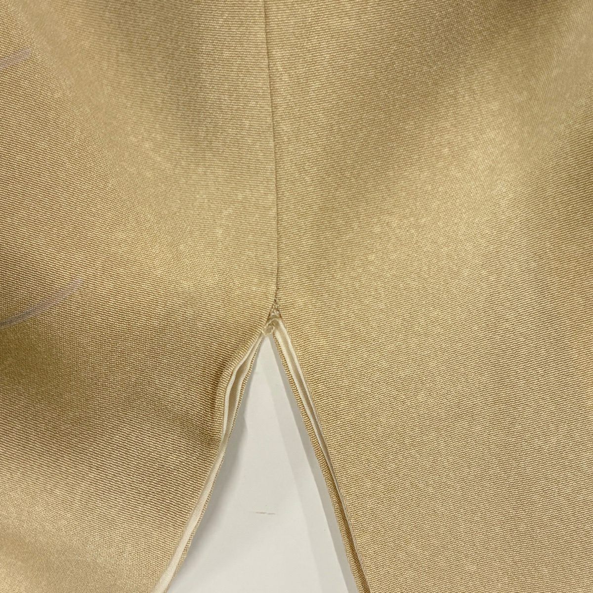 訪問服 身長161.5cm 袖長65.5cm M 雙層 草花紋紋 鳥 金銀彩 漸層 米色 純蠶絲 名品級