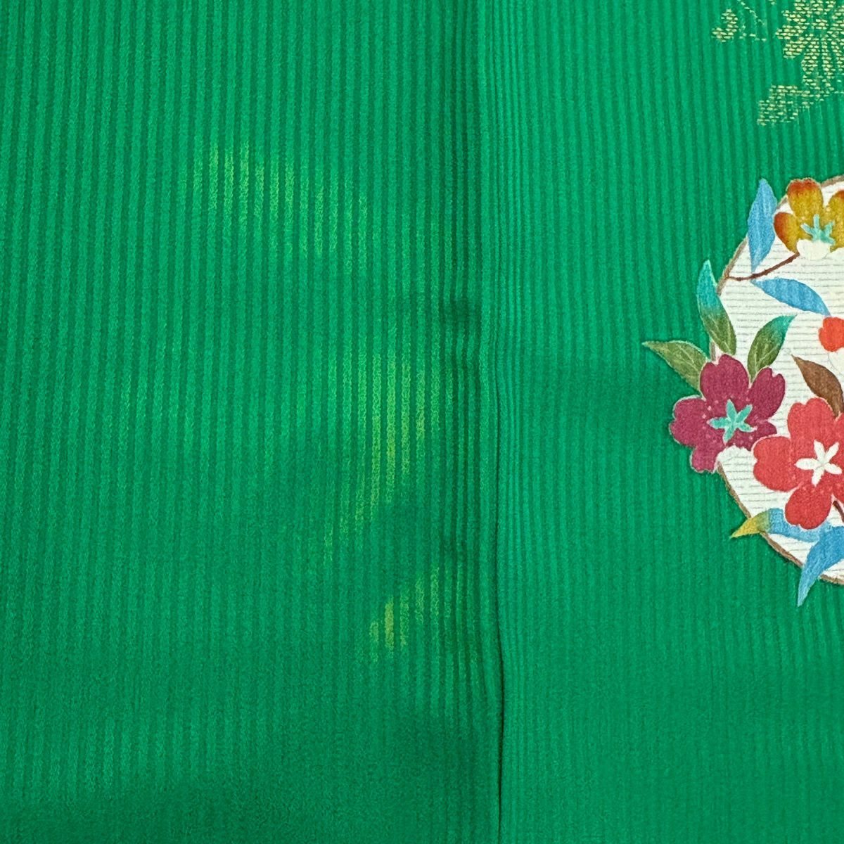 振袖禮服 身長162cm 袖長68.5cm L 雙層 花丸紋 菊花 金銀彩 漸層 紅 純蠶絲 優品級