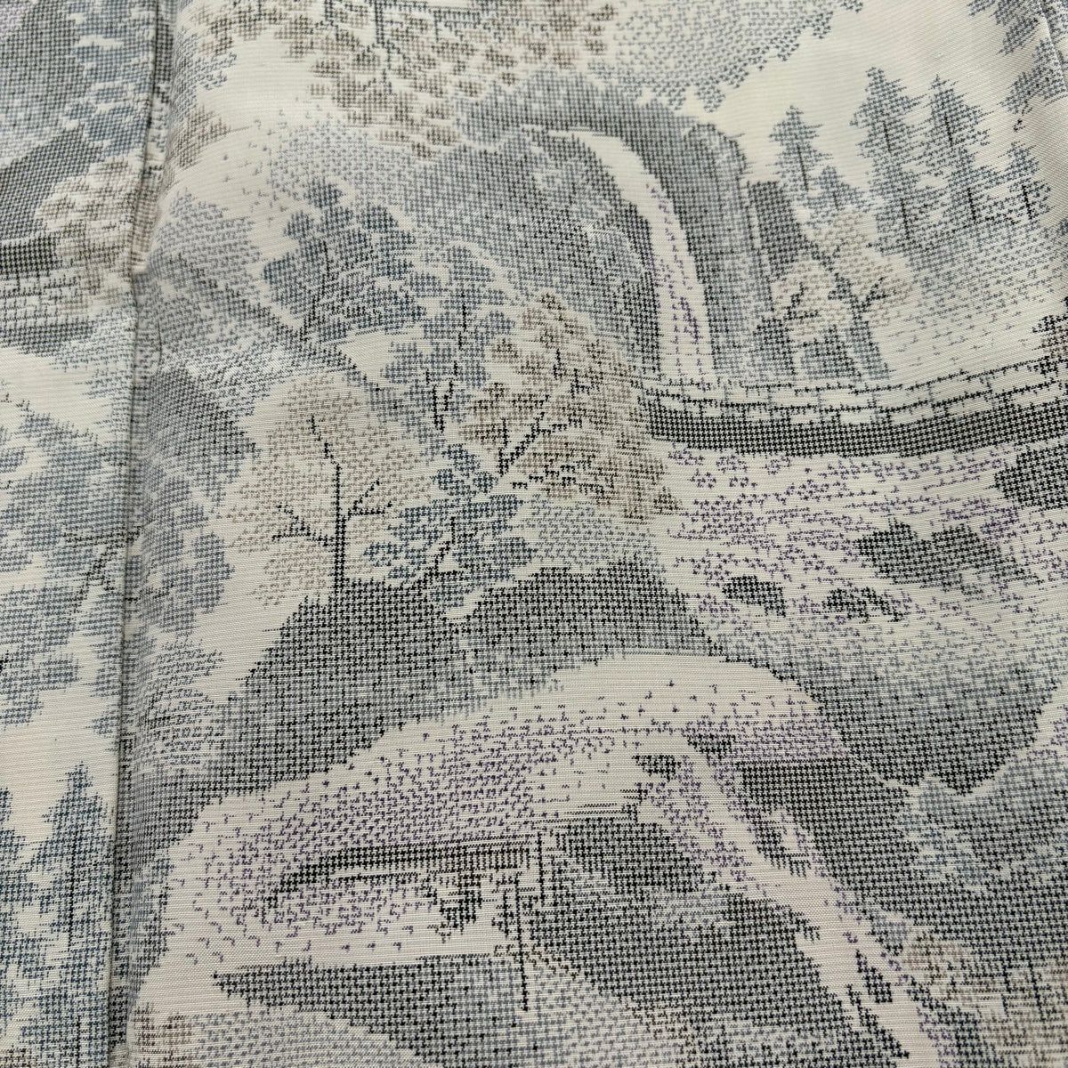 【美品】 紬織 身長154.5cm 袖長63cm S 雙層 瀑布 橋 淡奶油色 純蠶絲 優品級