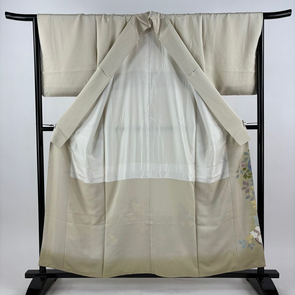 【美品】 留袖禮服禮服 身長157cm 袖長66cm M 雙層 花丸紋 牡丹 金絲 金銀彩 米色 純蠶絲 秀品級 一個紋