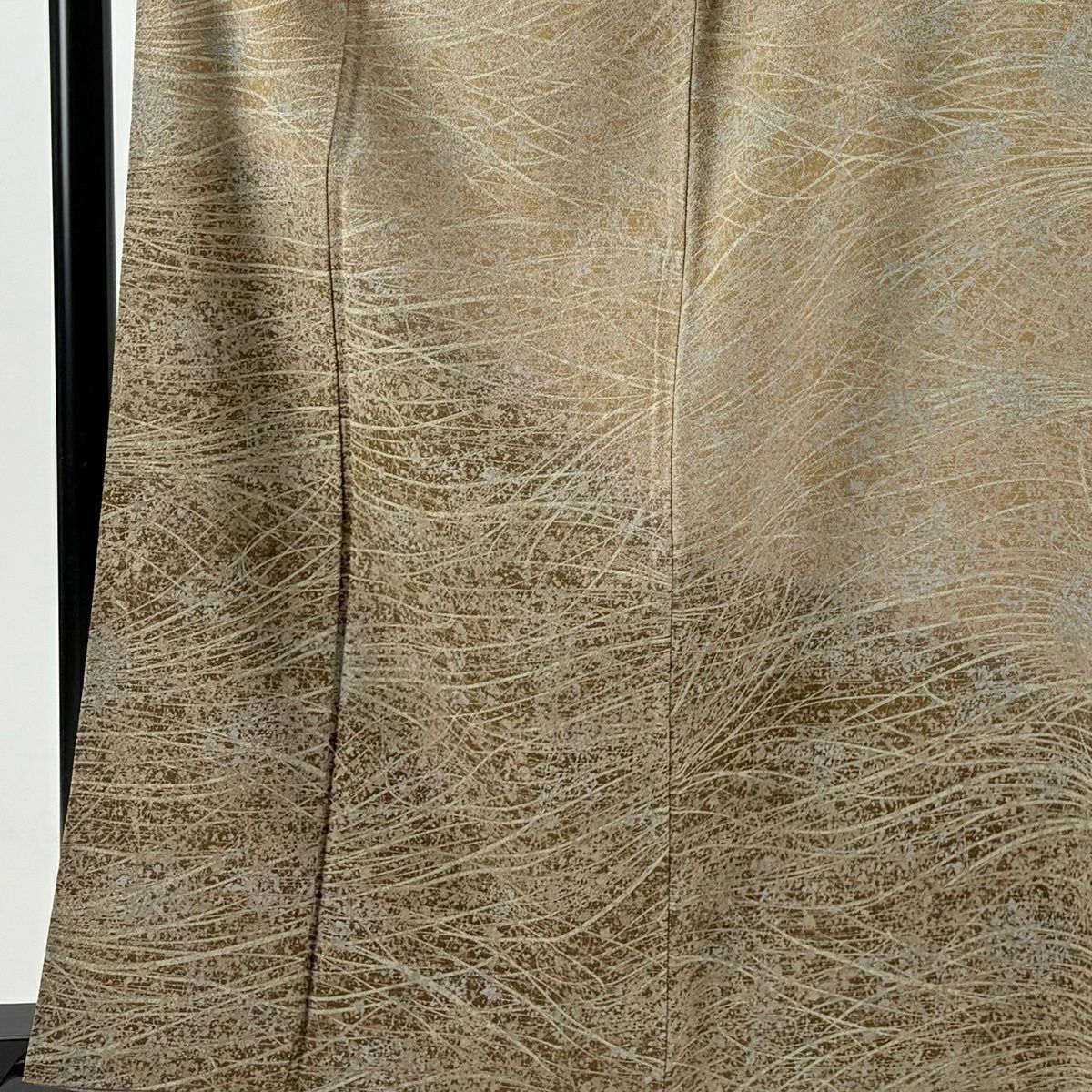 【美品】 付下 身長163cm 袖長64cm M 雙層 幾何圖案 染分 薄茶 純蠶絲 秀品級