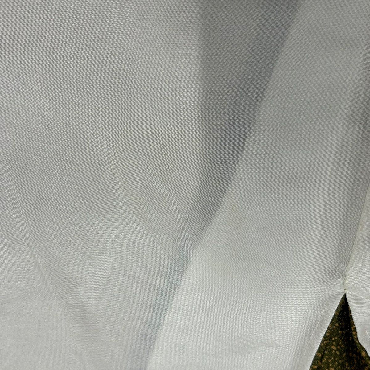 小紋 身長162.5cm 袖長65cm M 雙層 幾何學 茶綠 純蠶絲 秀品級
