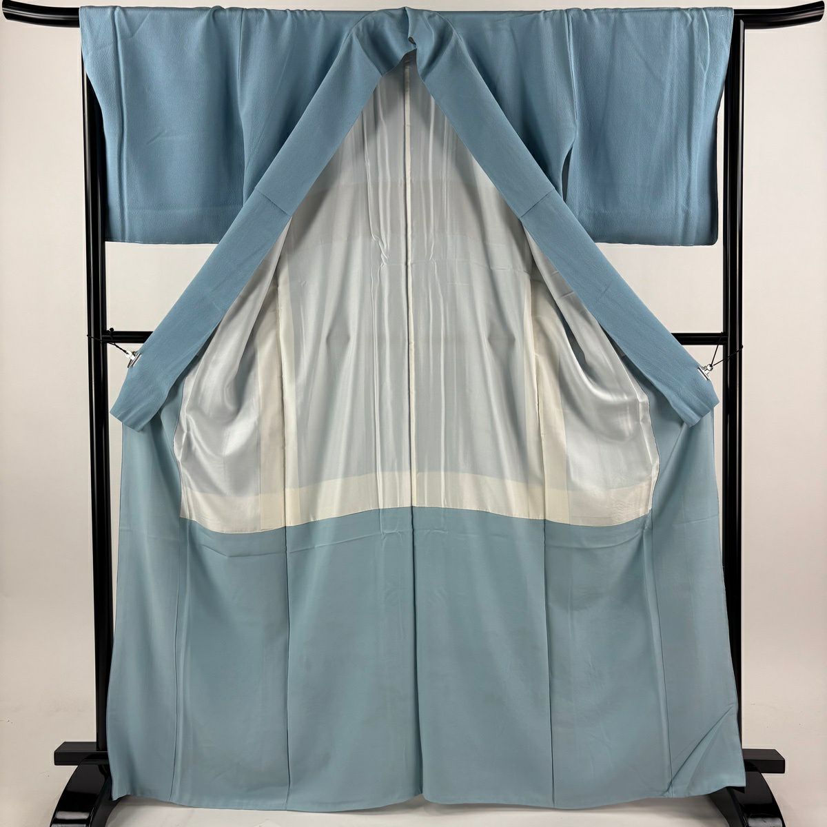 付下 身長167.5cm 袖長67cm M 雙層 風景 人物 刺繡 金絲 水色 純蠶絲 秀品級 一個紋