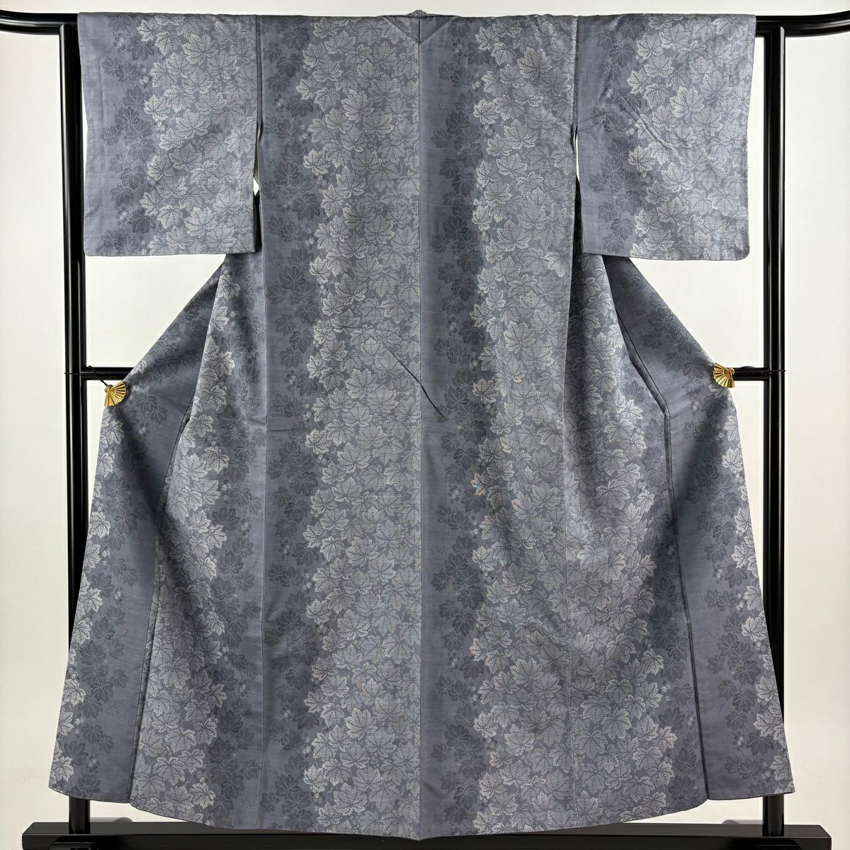 紬織 身長156cm 袖長63cm S 雙層 葡萄 灰紫 純蠶絲 秀品級