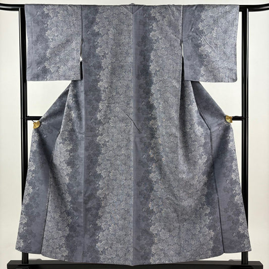 紬織 身長156cm 袖長63cm S 雙層 葡萄 灰紫 純蠶絲 秀品級