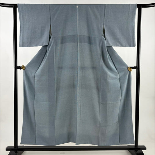 江戶小紋 身長153cm 袖長62.5cm S 雙層 角通 水藍 純蠶絲 秀品級 一個紋