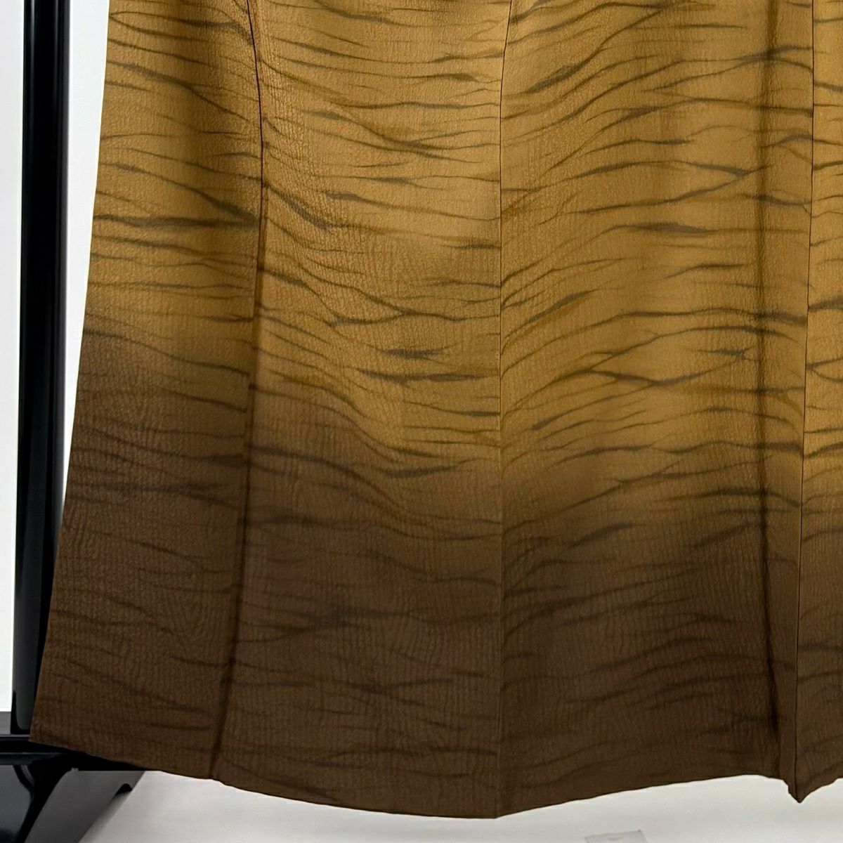 【美品】 付下 身長161cm 袖長66cm M 雙層 霞 漸層 茶 純蠶絲 優品級