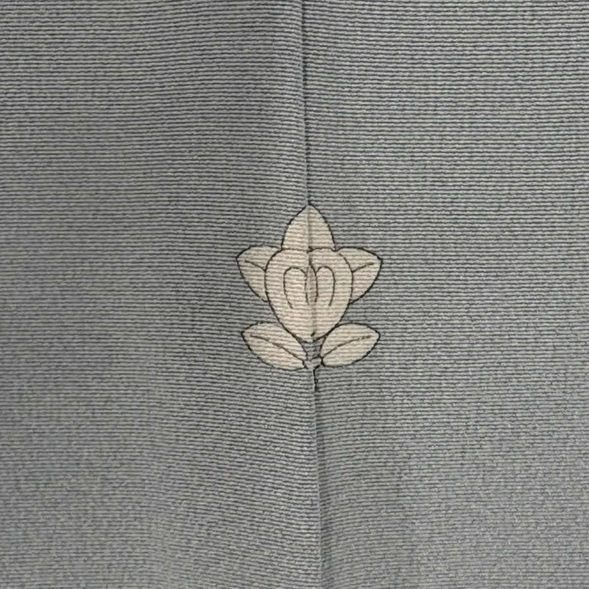 色留袖禮服 身長152.5cm 袖長63.5cm S 雙層 誰が袖 松樹竹子梅花 金絲 金銀彩 青灰 純蠶絲 秀品級 一つ紋