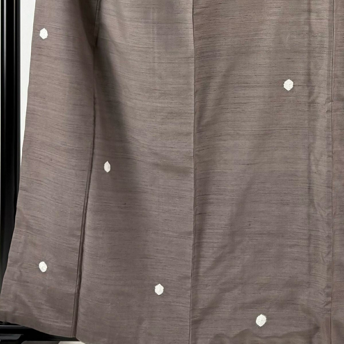 【美品】小紋 身長161.5cm 袖長67.5cm L 雙層 紬織織 螢光漸變 絞染 茶紫 純蠶絲 優品級