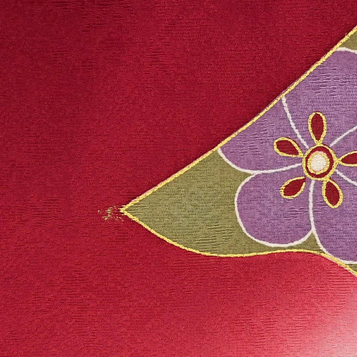 【美品】振袖禮服 身長169cm 袖長70.5cm L 雙層 雪輪 熨斗紋 金絲 金銀彩 紅 純蠶絲 秀品級