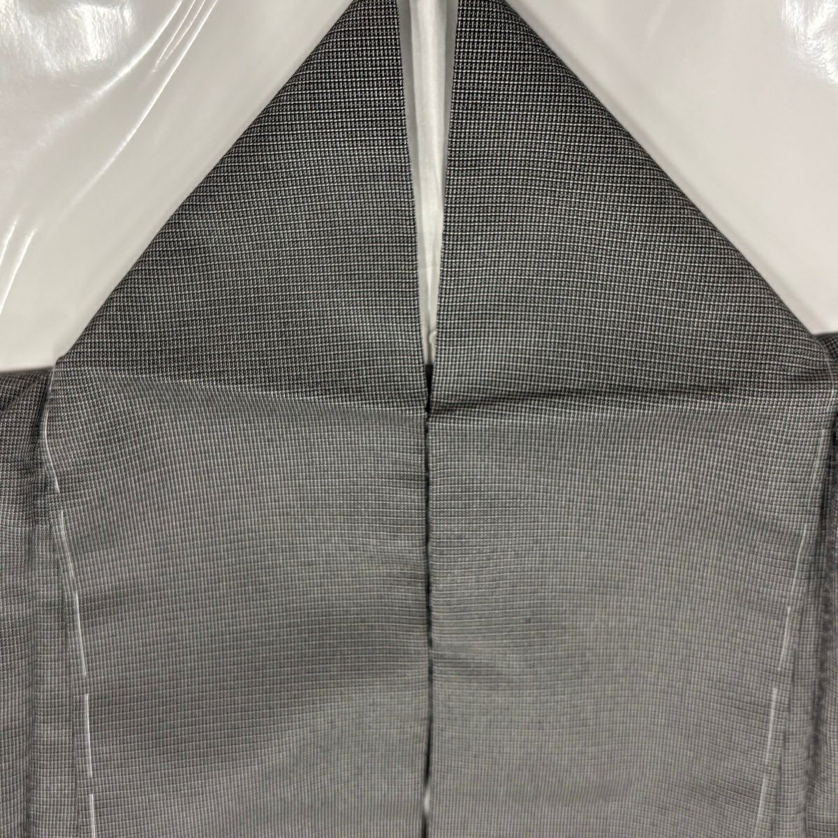 【美品】 付下 身長150.5cm 袖長63cm S 雙層 紬織織 雪輪 漸層 黑灰 純蠶絲 優品級