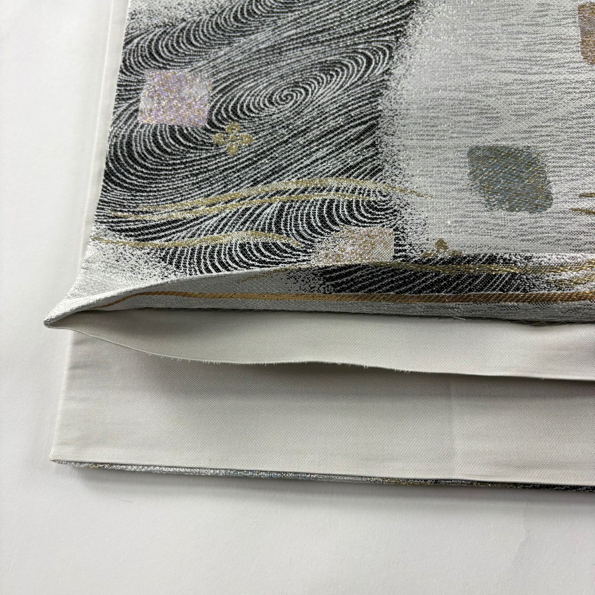 袋帶 秀品級 花 流水 金絲 金金箔 灰 深藍 六通 純蠶絲