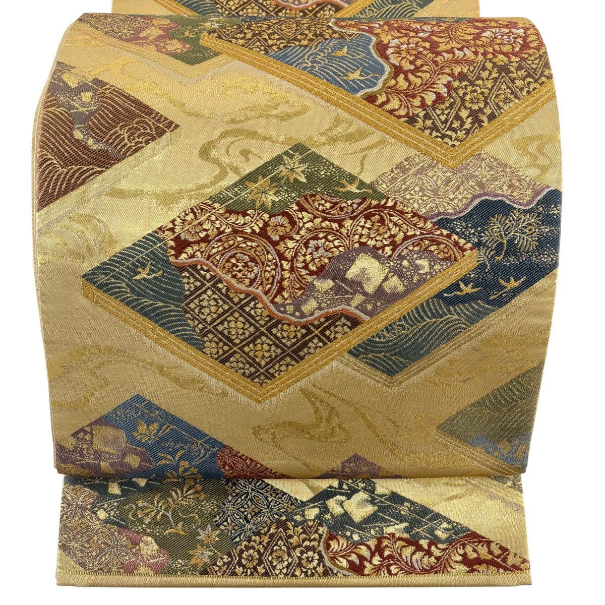 【美品】 袋帶 秀品級 山城機業店 平安雅韻集 金絲 金金箔 金 六通 純蠶絲