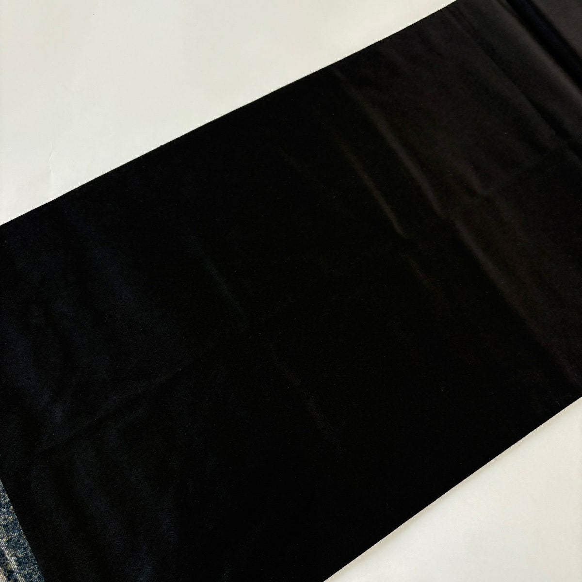 【美品】 袋帶 秀品級 鈴乃屋 華紋 鳥 螺鈿金金箔 深藍色 大鼓圖案 純蠶絲