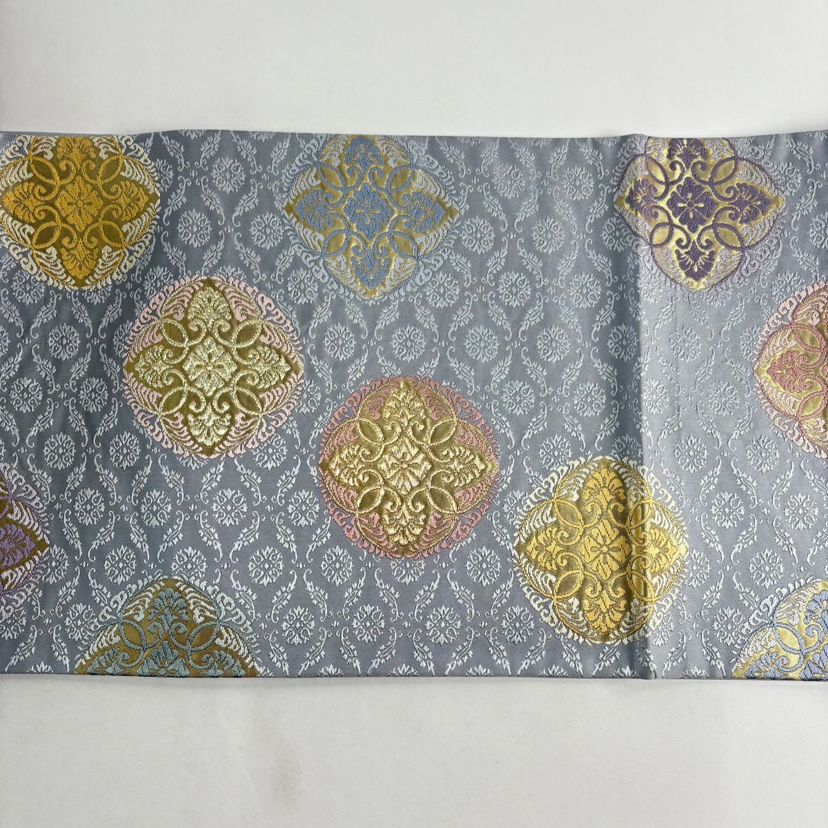 袋帶 秀品級 華紋 金絲 金金箔 灰 深藍 六通 純蠶絲