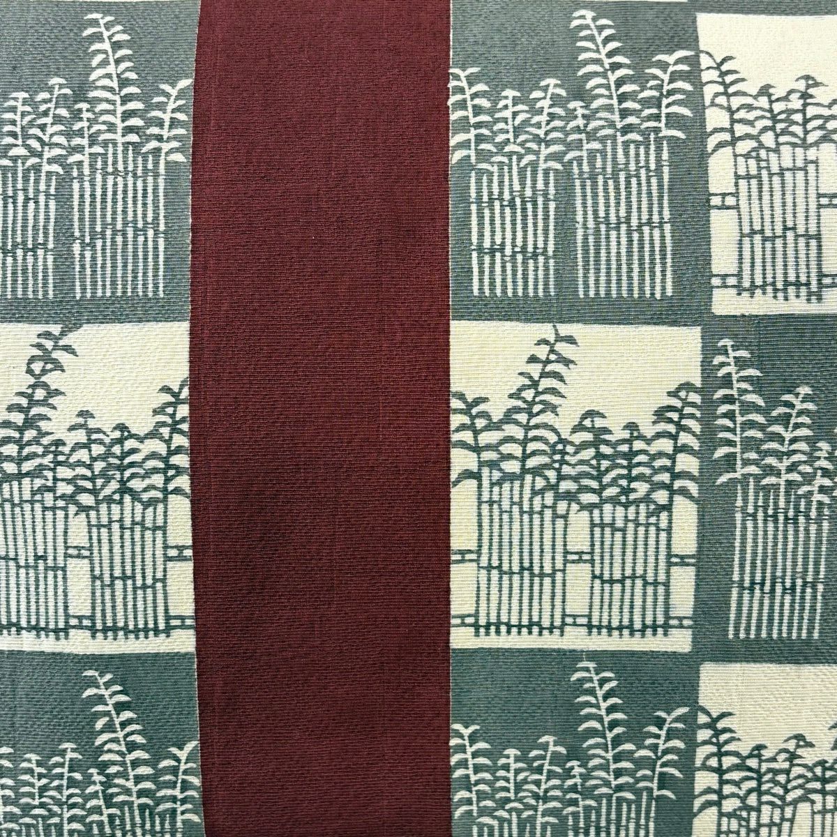 【美品】 開口名古屋帶 優品級 竹子 紅茶 純蠶絲
