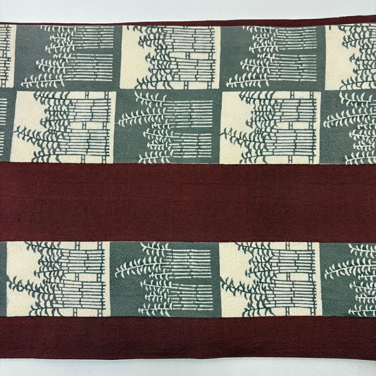 【美品】 開口名古屋帶 優品級 竹子 紅茶 純蠶絲