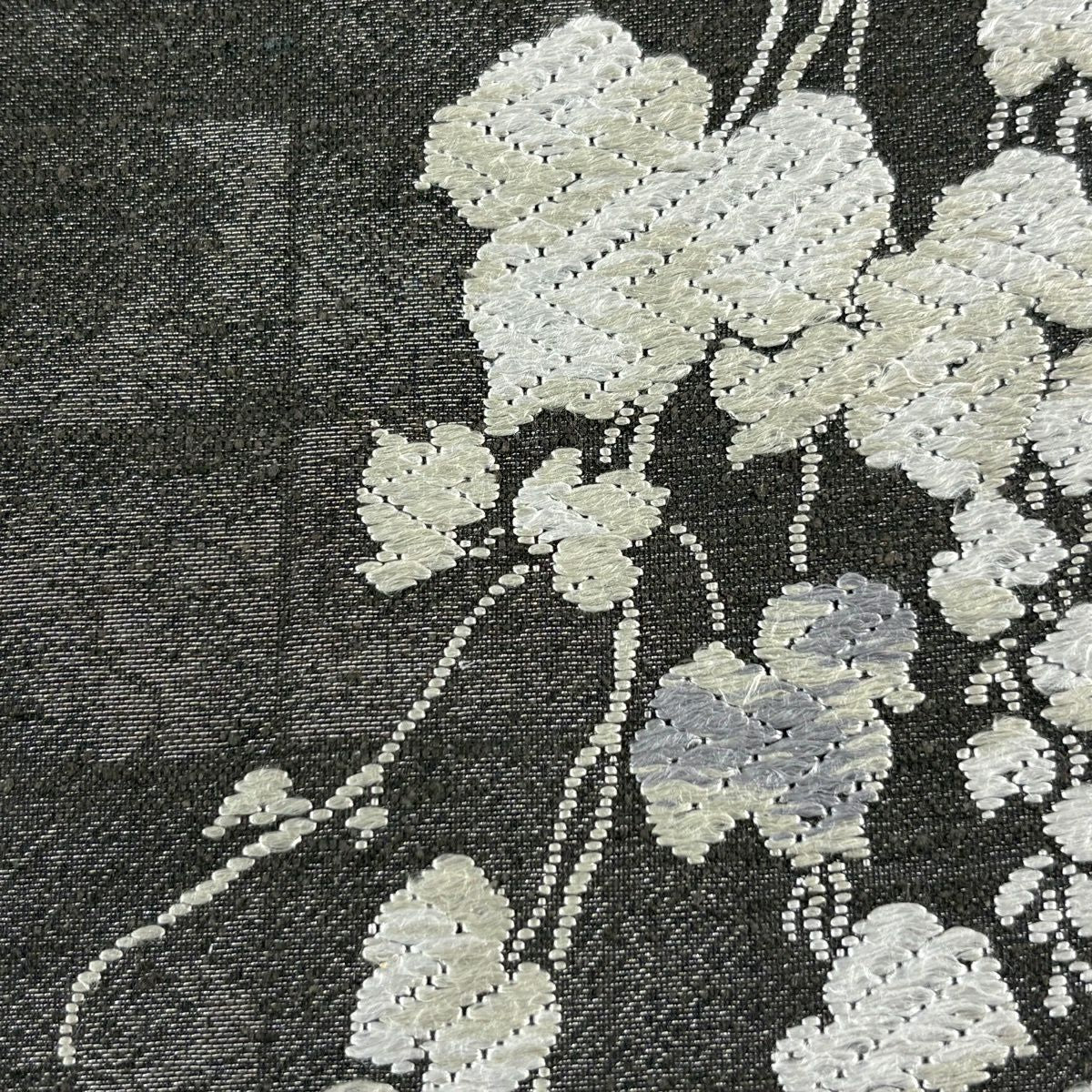 袋帶 秀品級 葡萄 唐織 灰紫 お太鼓柄 純蠶絲