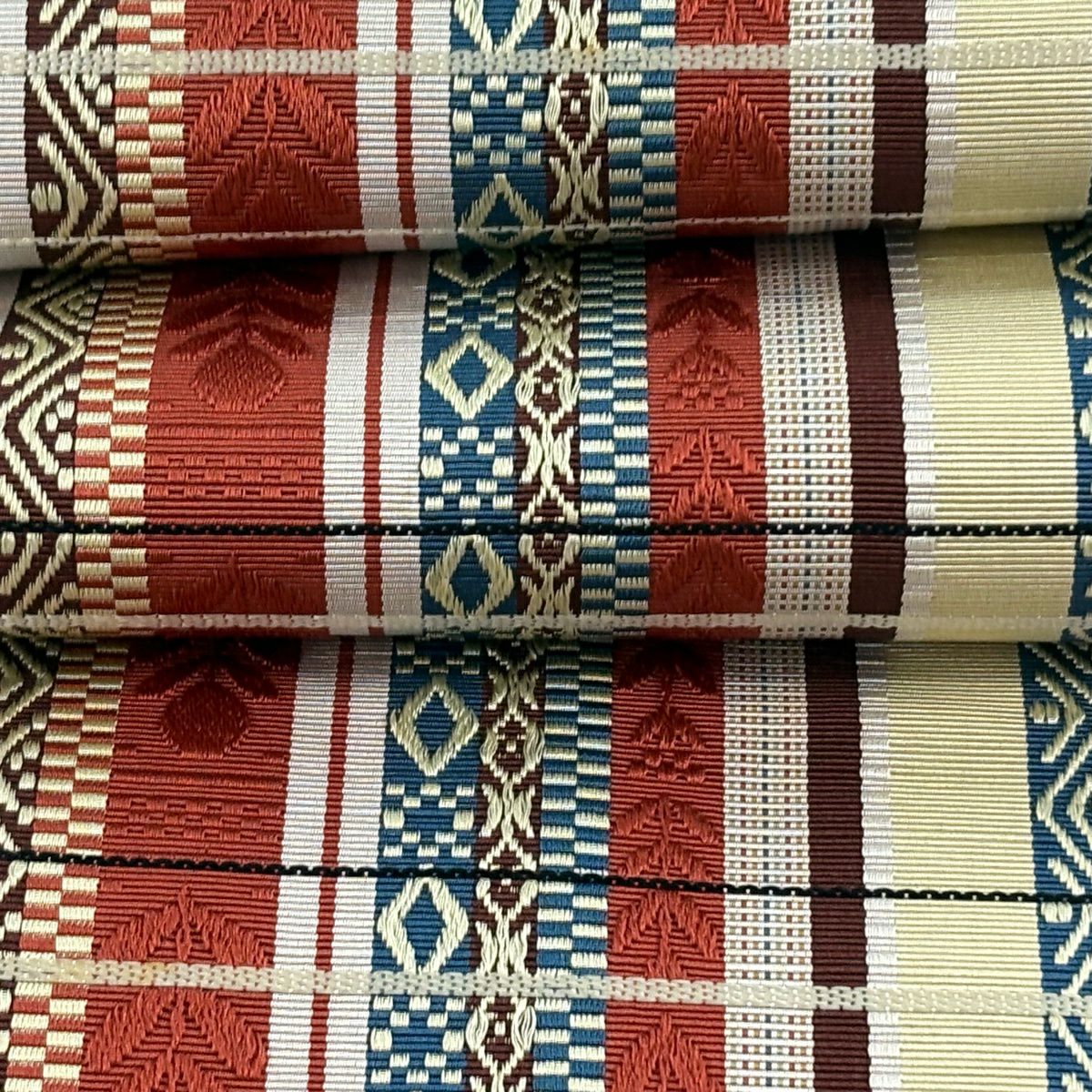 半幅帶 秀品級 條紋 幾何圖案 茜紅 純蠶絲