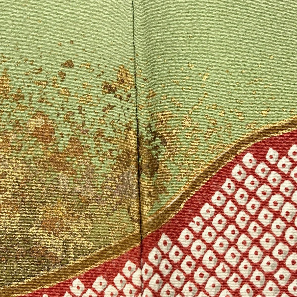 振袖禮服 身長160cm 袖長62.5cm S 雙層 花車 松樹竹子梅花 刺繡 金糸 山吹茶 純蠶絲 秀品級