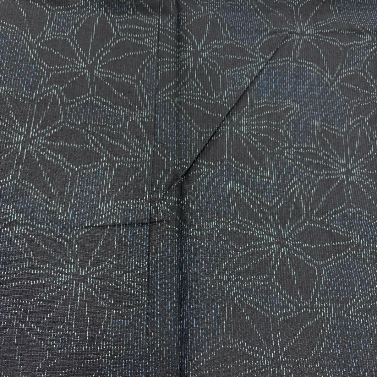 【美品】 紬織織 身長151.5cm 袖長63cm S 雙層 花 深藍 純蠶絲 秀品級