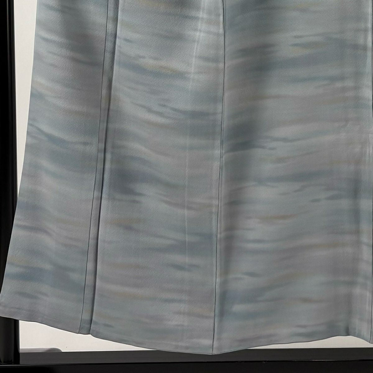 【美品】 小紋 身長153cm 袖長63cm S 雙層 霞 漸層 青灰 純蠶絲 優品級