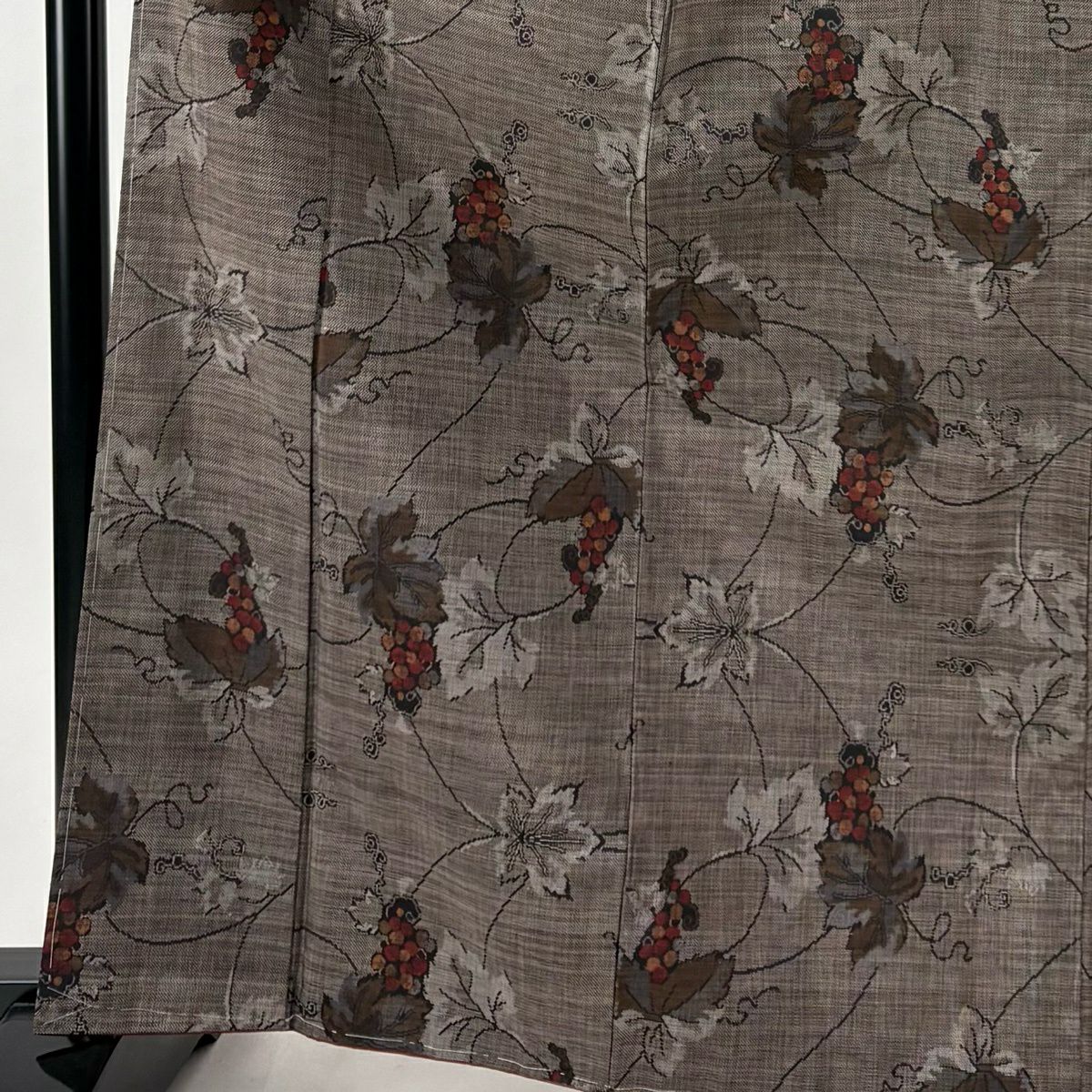 【美品】 紬織織 身長166cm 袖長66cm M 雙層 葡萄 焦茶 純蠶絲 秀品級