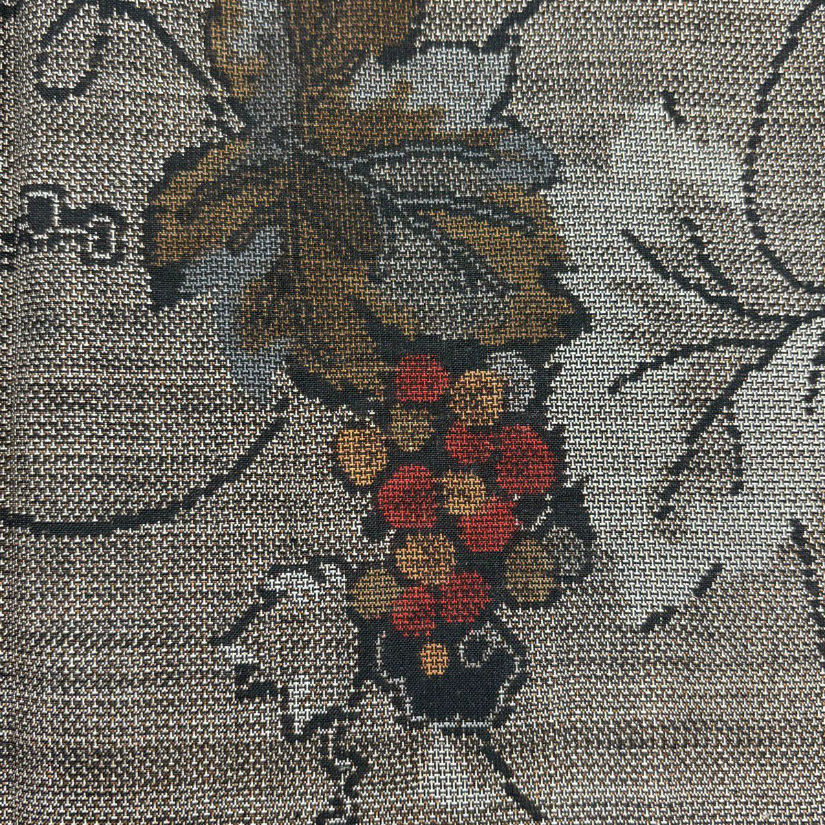【美品】 紬織織 身長166cm 袖長66cm M 雙層 葡萄 焦茶 純蠶絲 秀品級