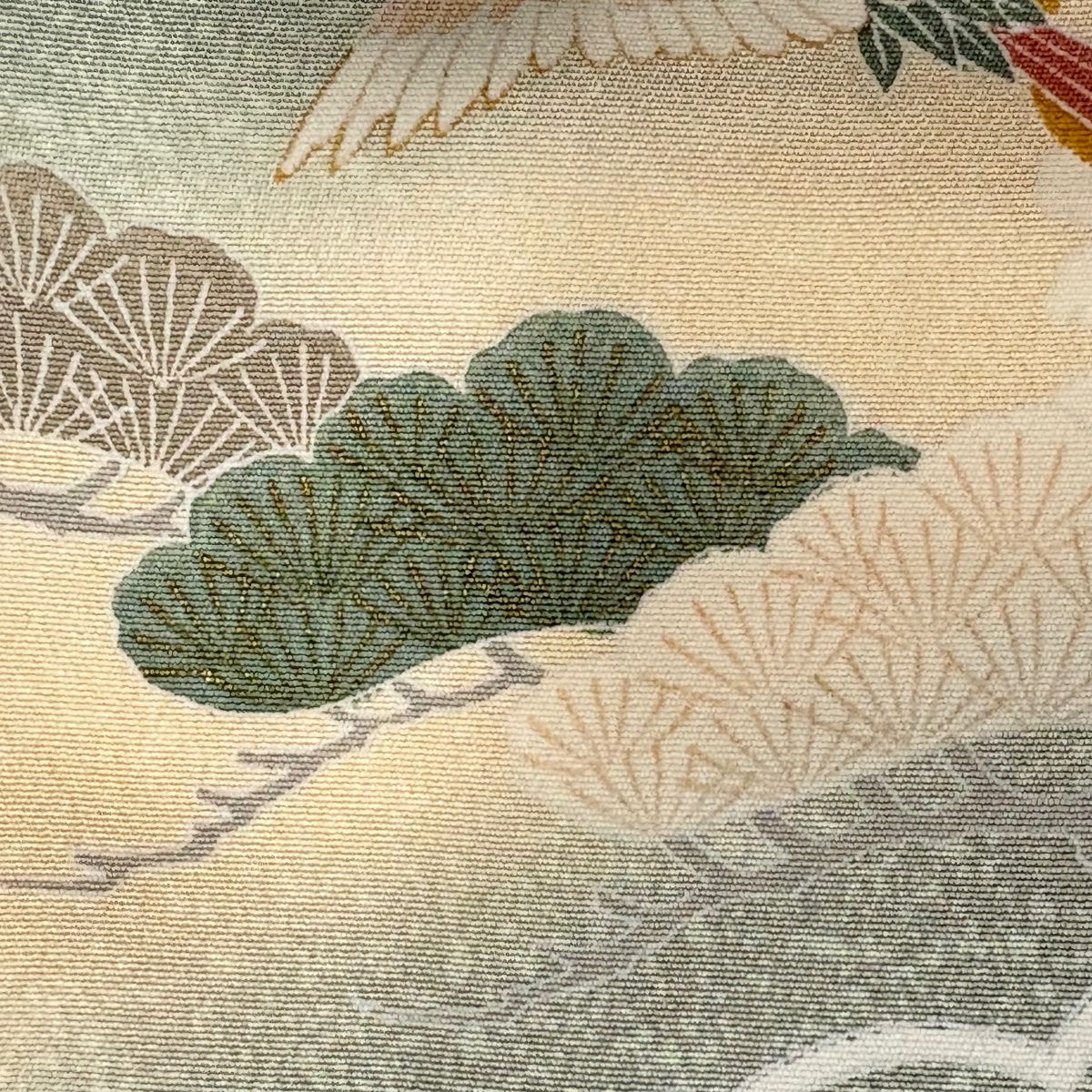 訪問服 身長165cm 袖長64cm M 雙層 花車 八橋 金銀彩 漸層 淺綠 純蠶絲 優品級