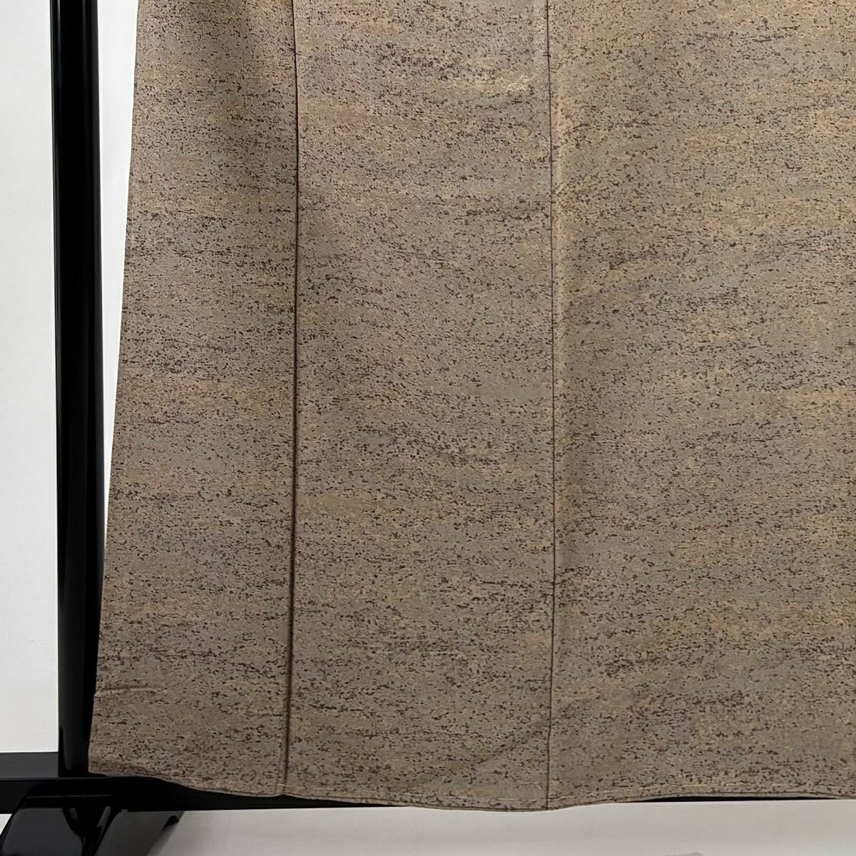 【美品】 小紋 身長160cm 袖長64.5cm M 雙層 地紋 幾何圖案 灰茶 純蠶絲 秀品級