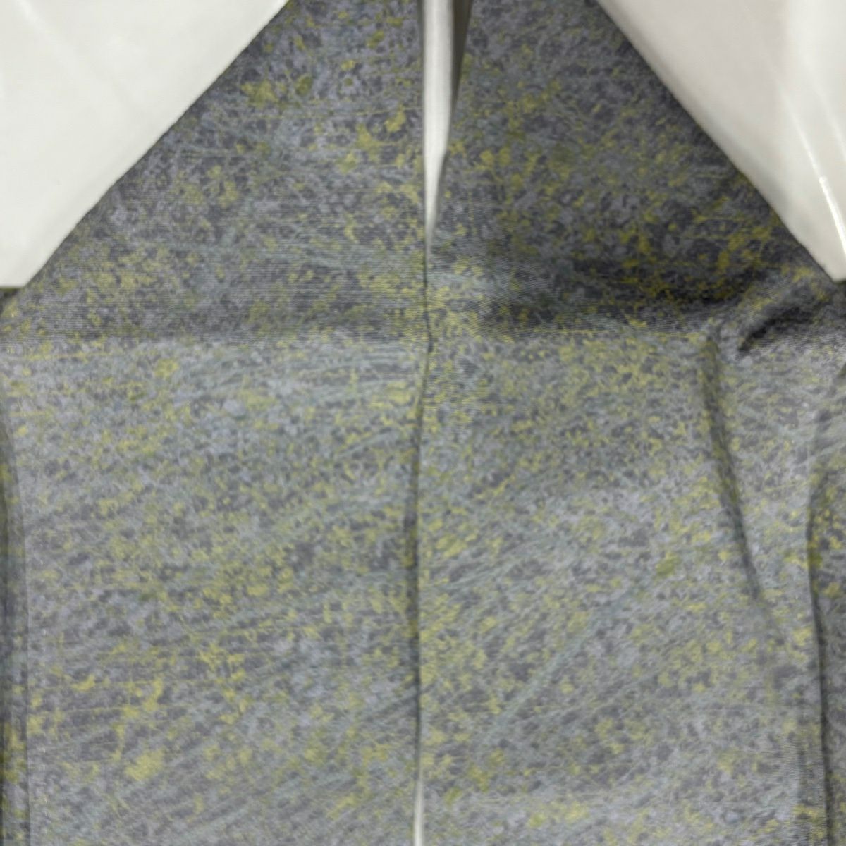 【美品】 付下 身長160.5cm 袖長65.5cm M 雙層 芝枝葉 染分 灰色 純蠶絲 秀品級