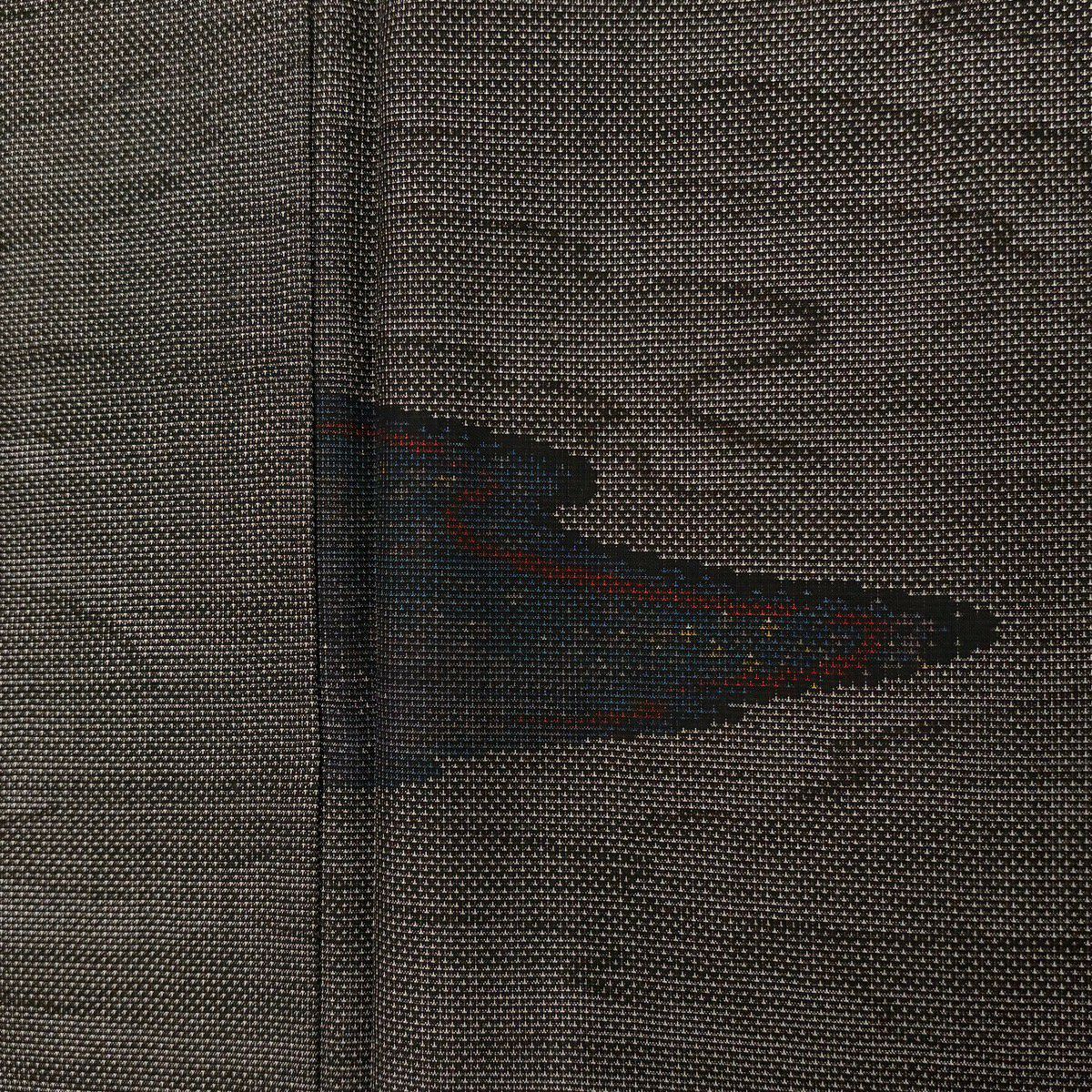 【美品】 紬織 身長161.5cm 袖長67cm M 雙層 霞 焦茶 純蠶絲 秀品級