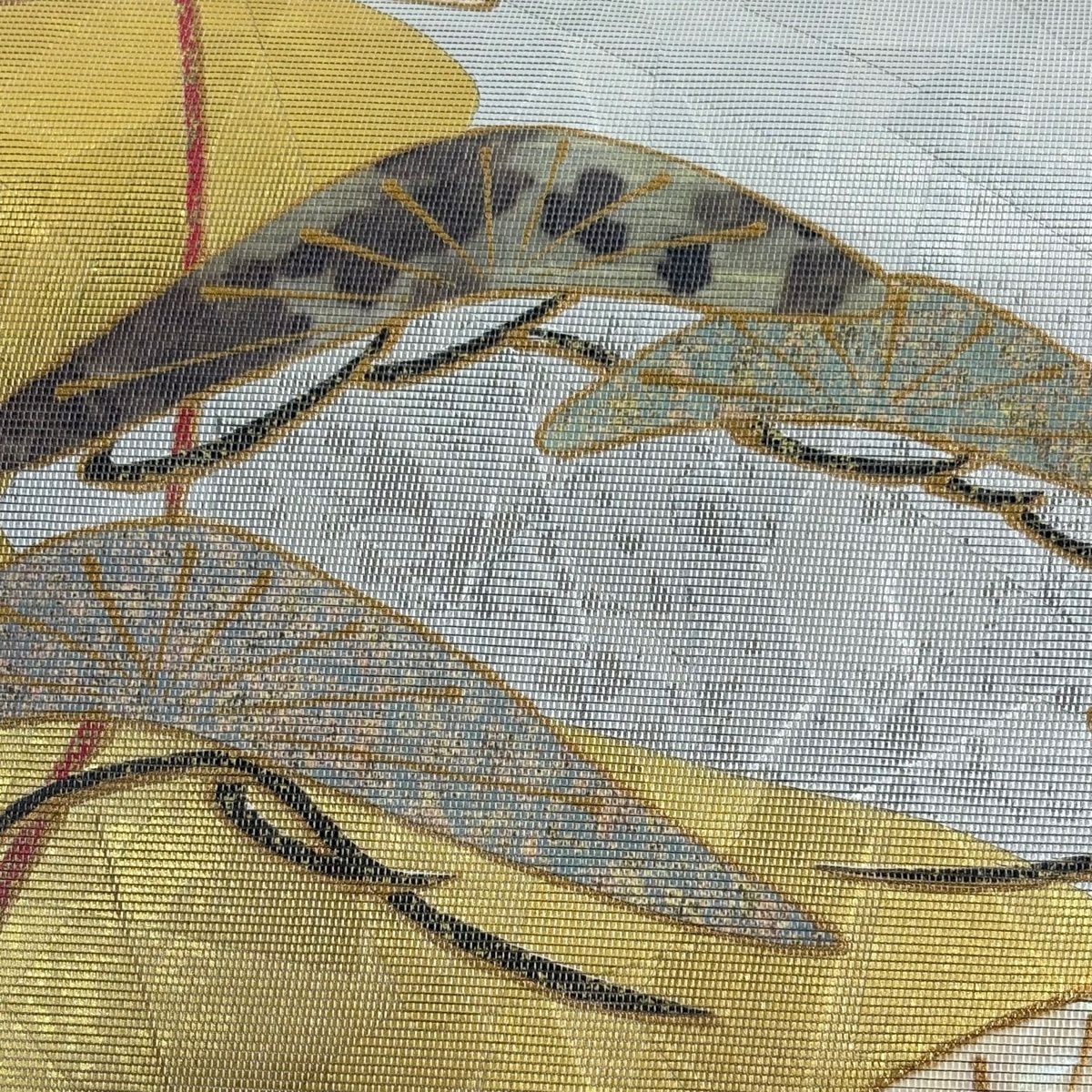 【美品】 袋帶 秀品級 笠松樹 金金箔 金銀彩 太鼓圖案 純蠶絲