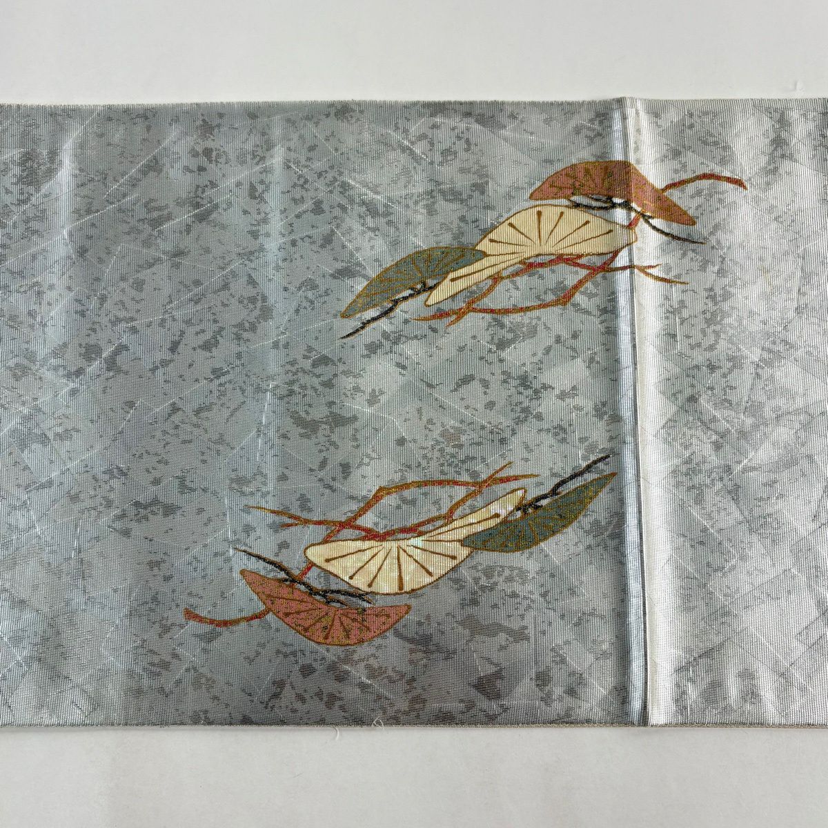 【美品】 袋帶 秀品級 笠松樹 金金箔 金銀彩 太鼓圖案 純蠶絲