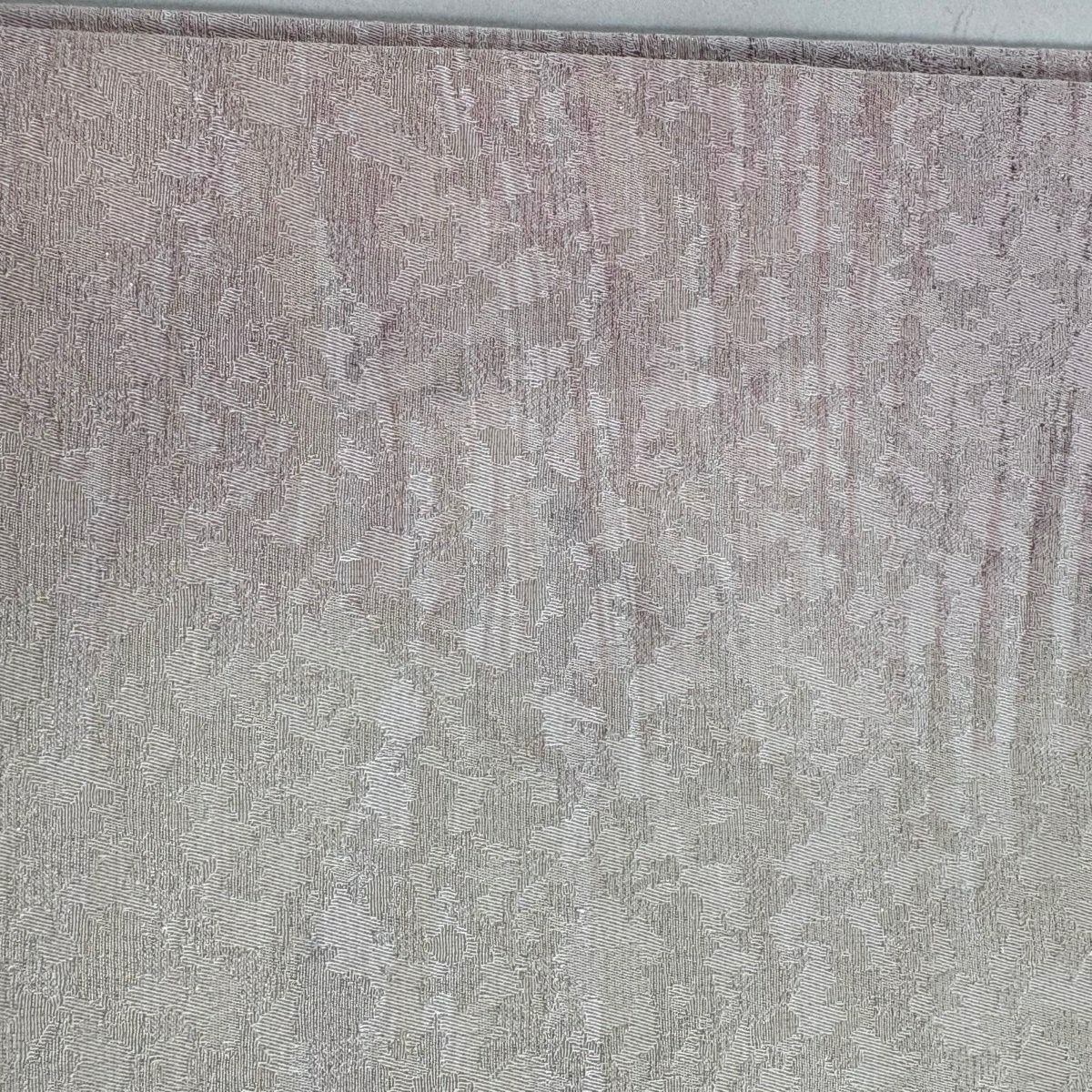 【美品】 袋帶 秀品級 幾何圖案 銀通 帶子 全通 純蠶絲