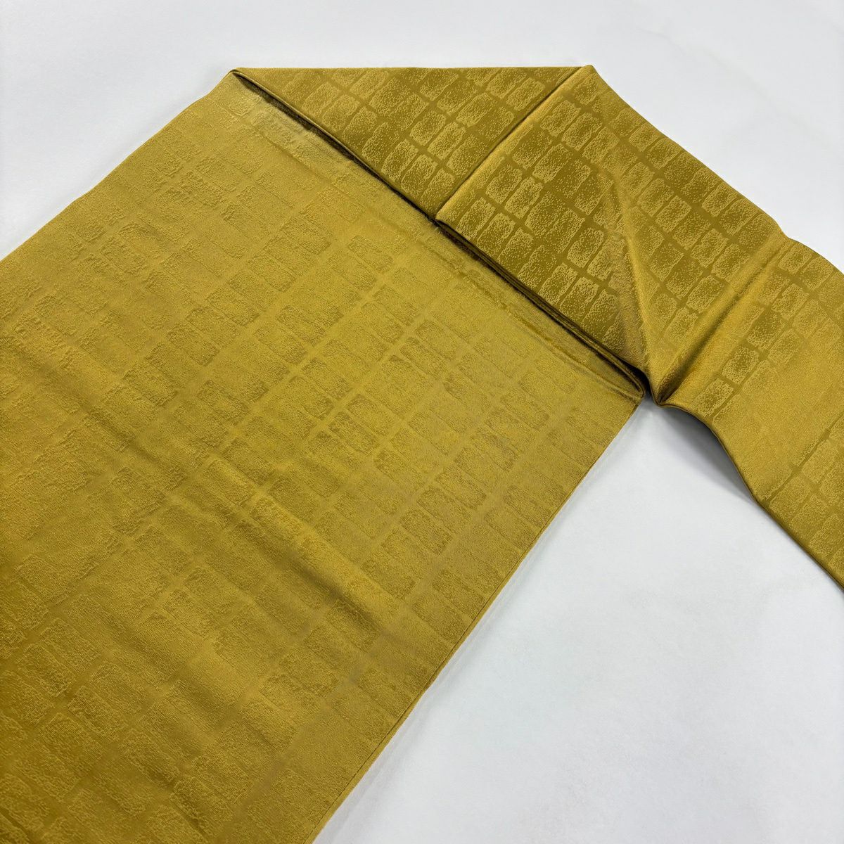 【美品】名古屋帶 秀品級 椿 櫻花 金銀彩 芥末色 純蠶絲