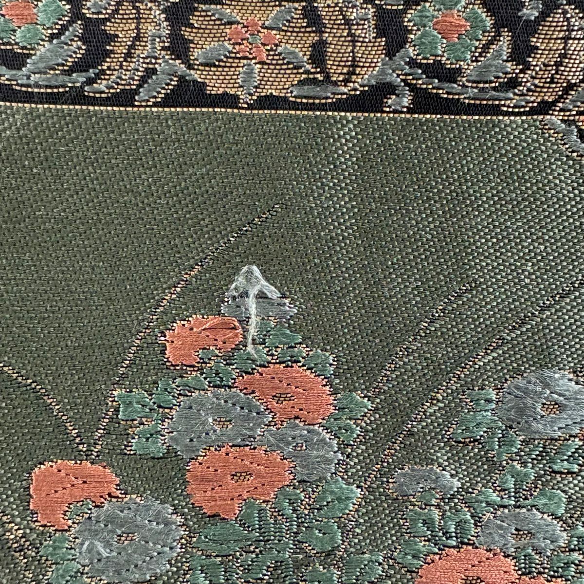 袋帶 秀品級 瑞祥彩錦 華紋 鳳凰 金金箔 紫 六通 純蠶絲