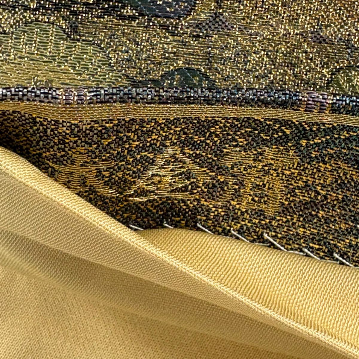 【美品】 袋帶 秀品級 本金金箔 祇園社山鉾巡行 人物 金金箔 金絲 金色 大鼓圖案 純蠶絲