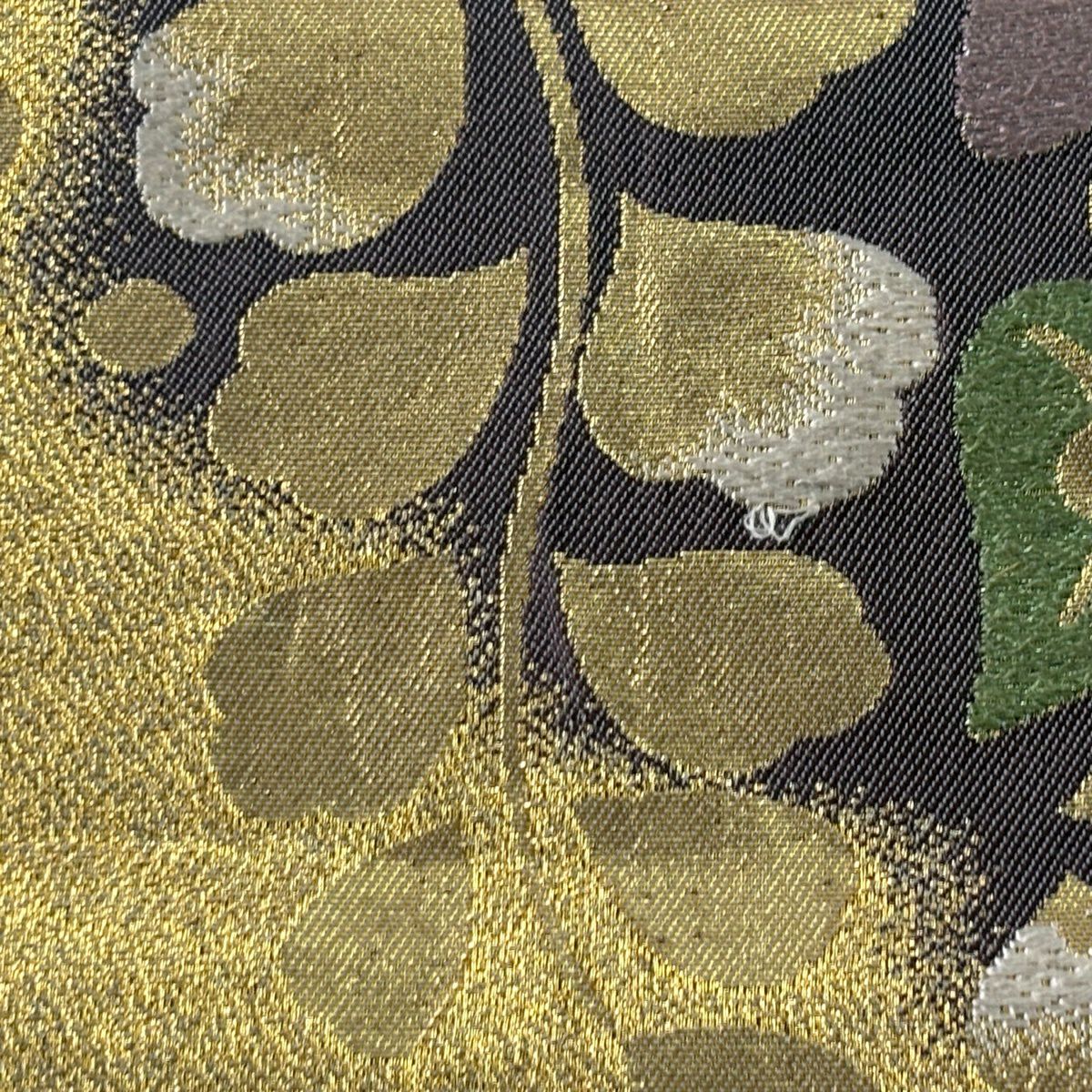 【美品】 袋帶 秀品級 證明書齊全 振袖禮服禮服用 草花紋紋 霞 金銀線 金金箔 灰紫 六通 純蠶絲