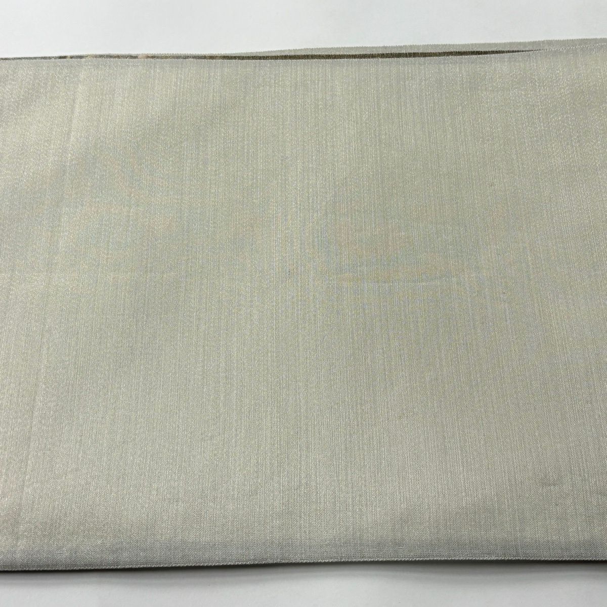 【美品】 袋帶 優品級 辻花染圖案 金金箔 金線 灰綠色 大鼓圖案 純蠶絲